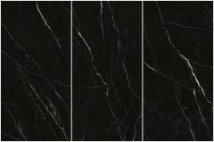 Pure Black Marble Patterned Rustic Tile