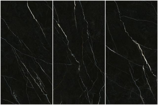 Pure Black Marble Patterned Rustic Tile