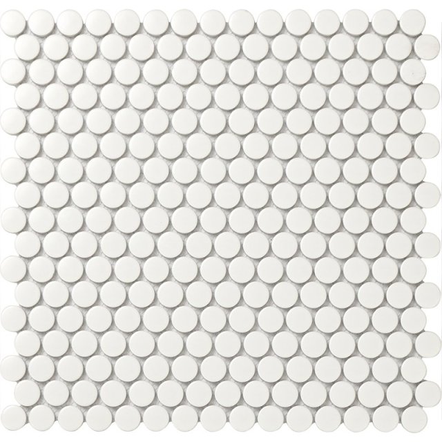 White Penny Round Mosaic Tile