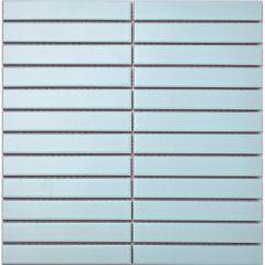 Sky Blue Matte Strip Mosaic Tile