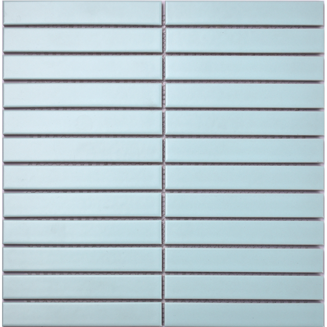 Sky Blue Matte Strip Mosaic Tile
