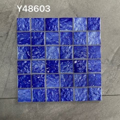 Royal blue Water Ripple Swimming Pool Mosaic Tile