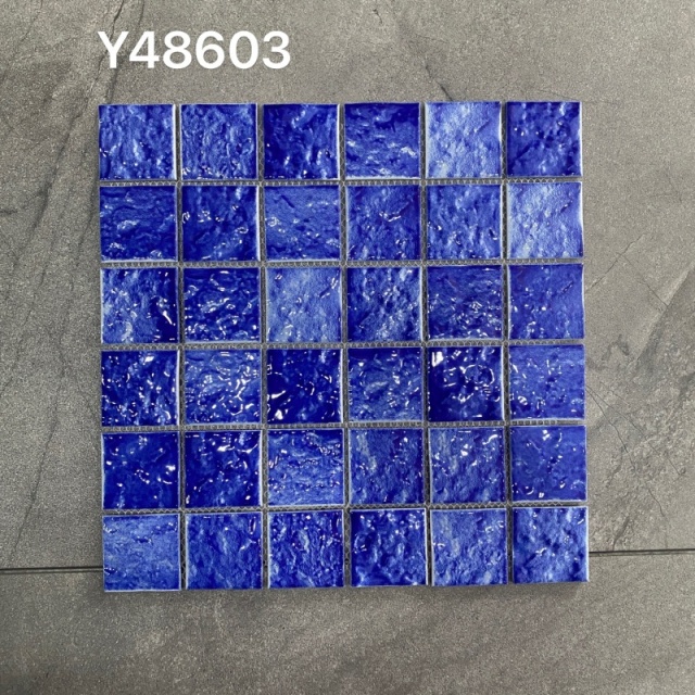 Royal blue Water Ripple Swimming Pool Mosaic Tile