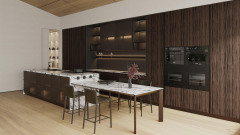 Casual Dark Brown Aluminum Cabinets