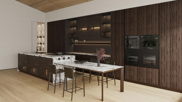 Casual Dark Brown Aluminum Cabinets
