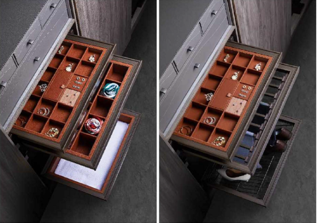 Coffee-Colored Closet Storage System