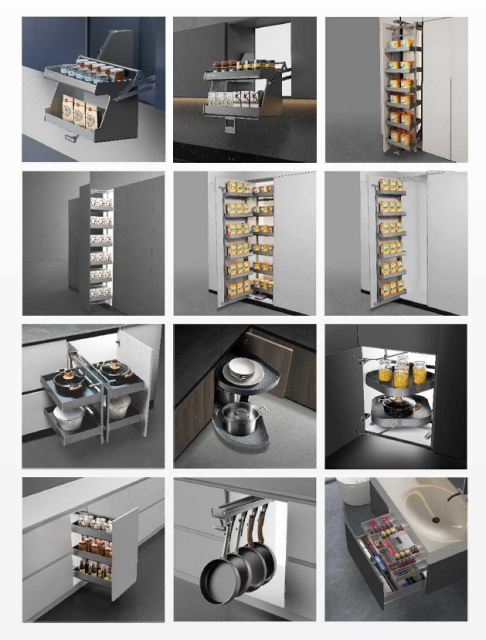Titanium Gray Aluminum Cabinet Storage System