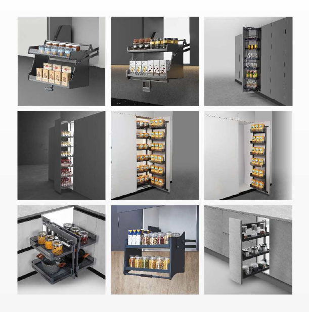 Glass Pull-Out Cabinets Storage Accessories