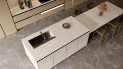 Simple Oatmeal-Colored Aluminum Cabinets