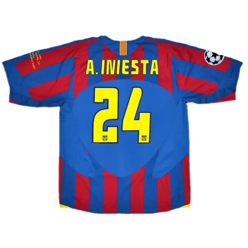 2005/06 Barcelona A.Iniesta #24 UCL Final Retro Jersey Home