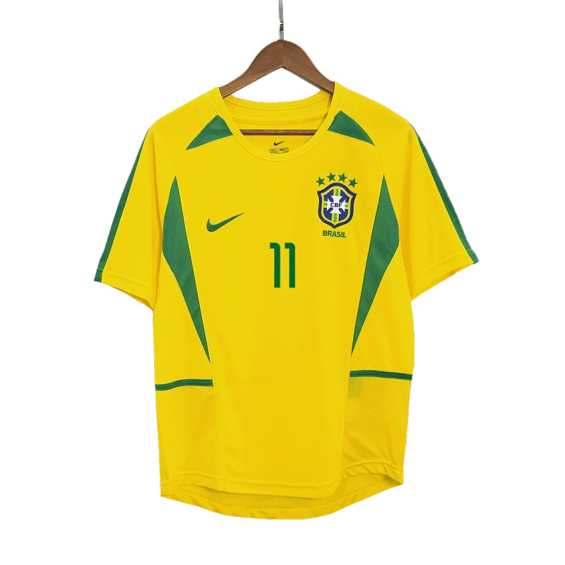 RONALDINHO #11 Brazil Retro Jersey Home Soccer Shirt 2002-03
