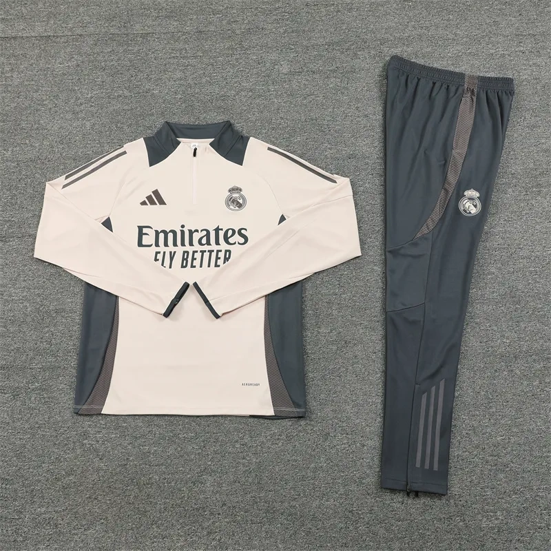 Real Madrid Zipper Sweatshirt Kit(Top+Pants) 2024-25