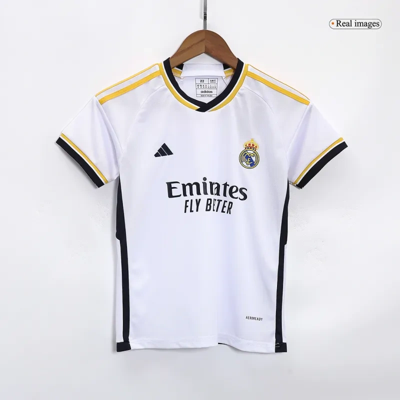 2023/24 Kids Real Madrid Home Whole Kit(Jersey+Shorts+Socks)