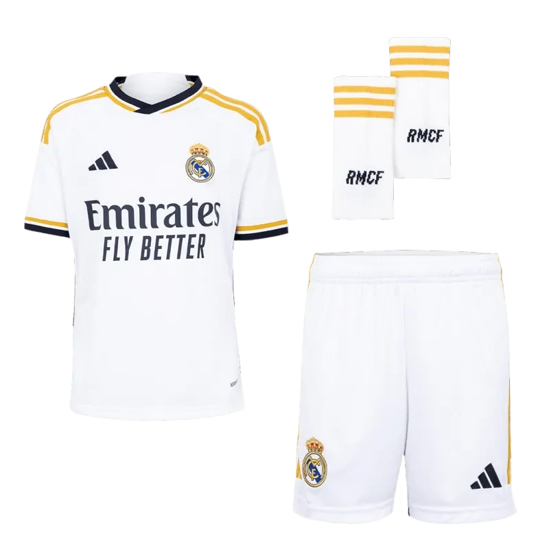 2023/24 Kids Real Madrid Home Whole Kit(Jersey+Shorts+Socks)