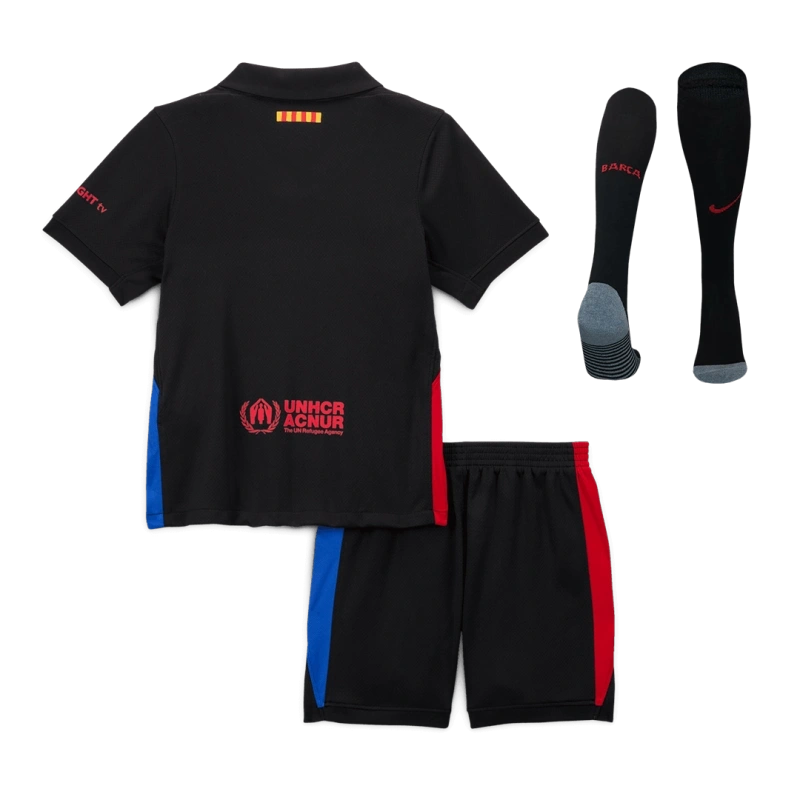 Barcelona Away Custom Full Soccer Kids Kit 2024-25 - Spotify Logo Without Text
