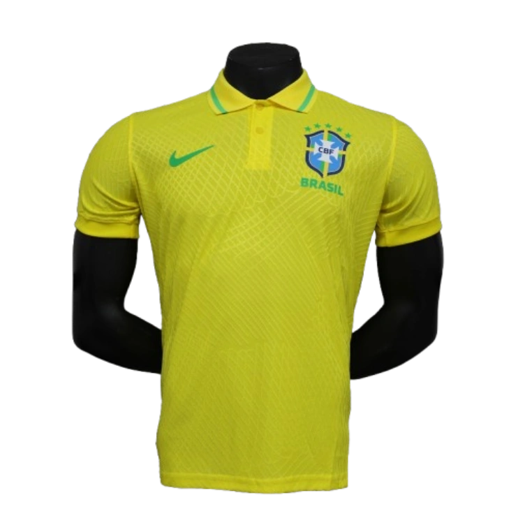 Brazil Men's 2024 Slim Fit POLO Shirt - Yellow