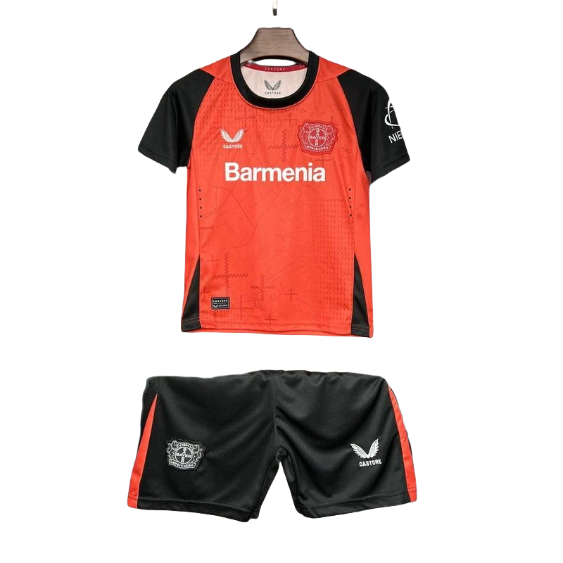 24-25 Bayer 04 Leverkusen Kids Kit Home Soccer Jersey