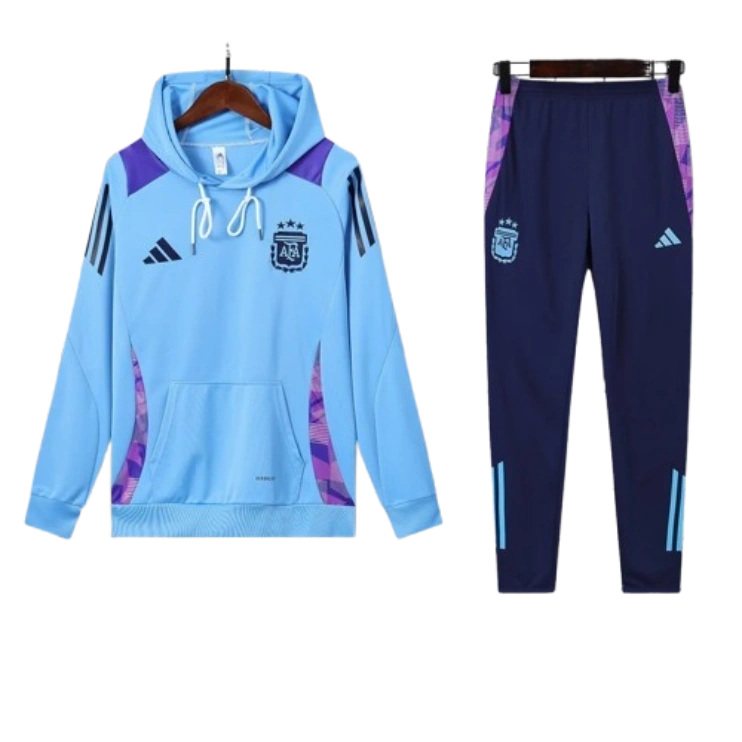 Argentina Nation 2024-25 Hooded Blue Training Tracksuit Kit