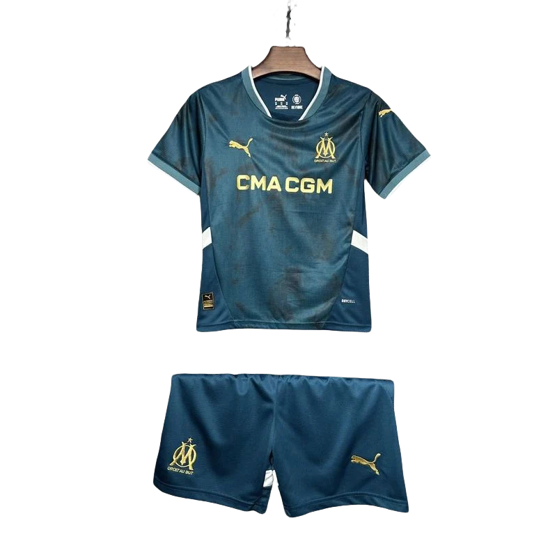 24-25 Marseilles Away Soccer Kids Kit Jersey+Shorts