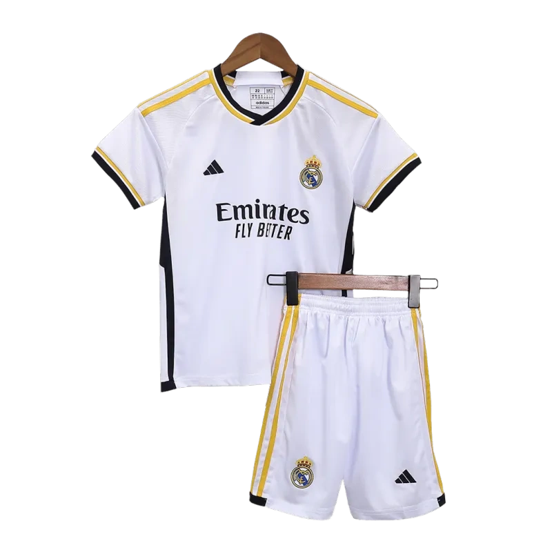 2023/24 Kids Real Madrid Home Whole Kit(Jersey+Shorts+Socks)