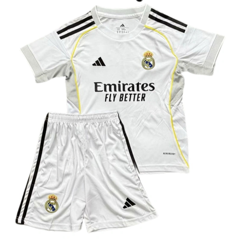 2025-26 Kids Real Madrid Home Kits Soccer Jersey