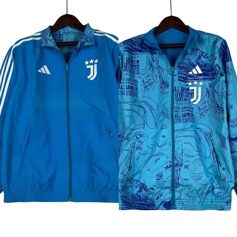 2023-2024 Juventus Reversible Windbreaker Blue Soccer Jersey 1:1 Thai Quality