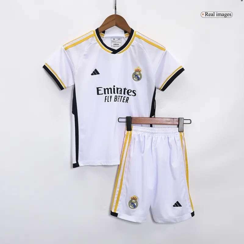 2023/24 Kids Real Madrid Home Jersey Kit