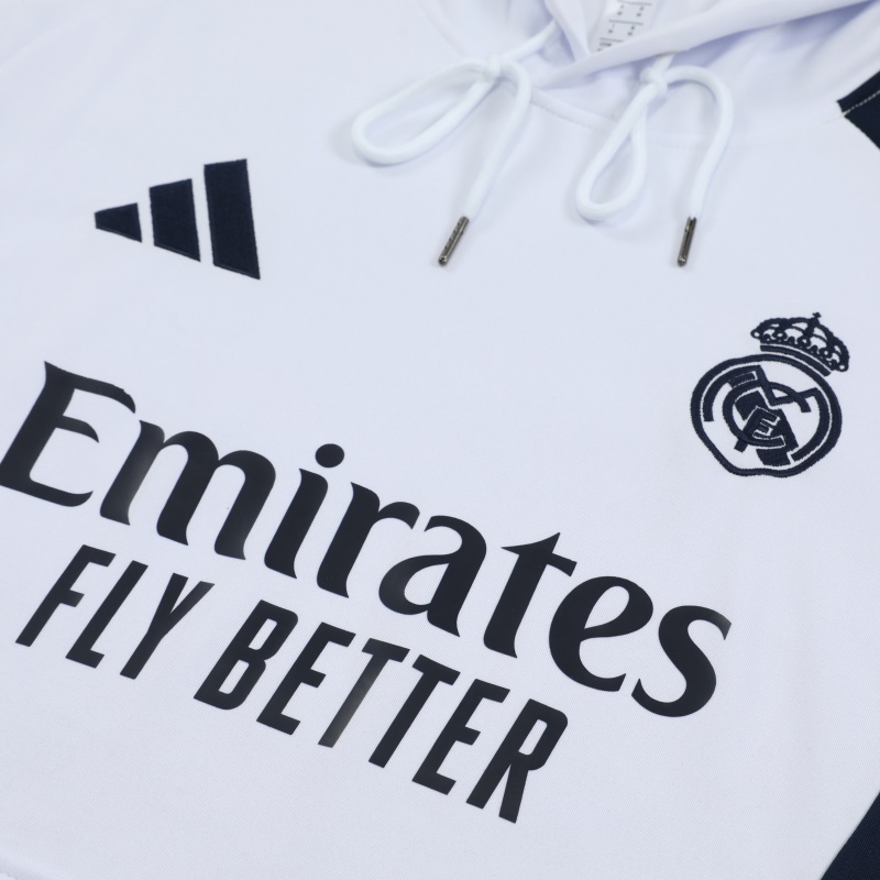 2024-25 Real Madrid Zipper Sweatshirt Kit(Top+Pants) White