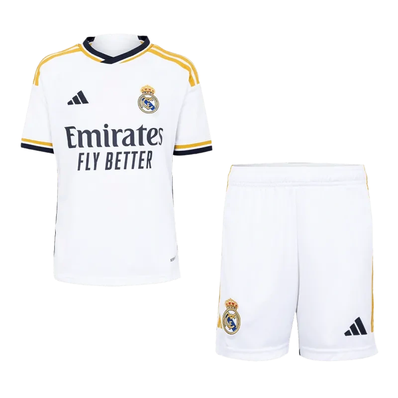 2023/24 Kids Real Madrid Home Whole Kit(Jersey+Shorts+Socks)