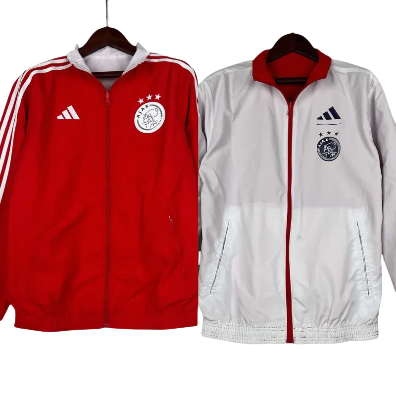 2023-2024 Ajax Reversible Windbreaker（Red-White）Soccer Jersey 1:1 Thai Quality