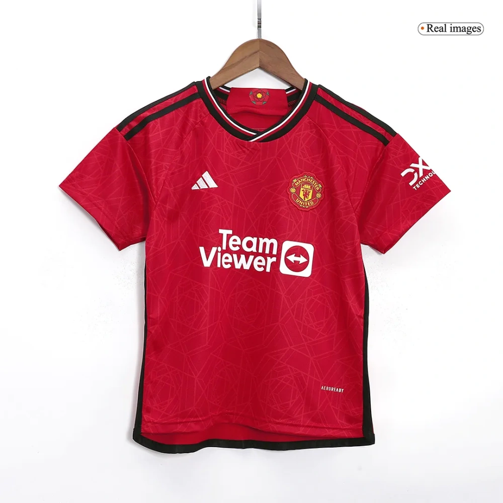 2023/24 Kids Manchester United Home Jersey Kit