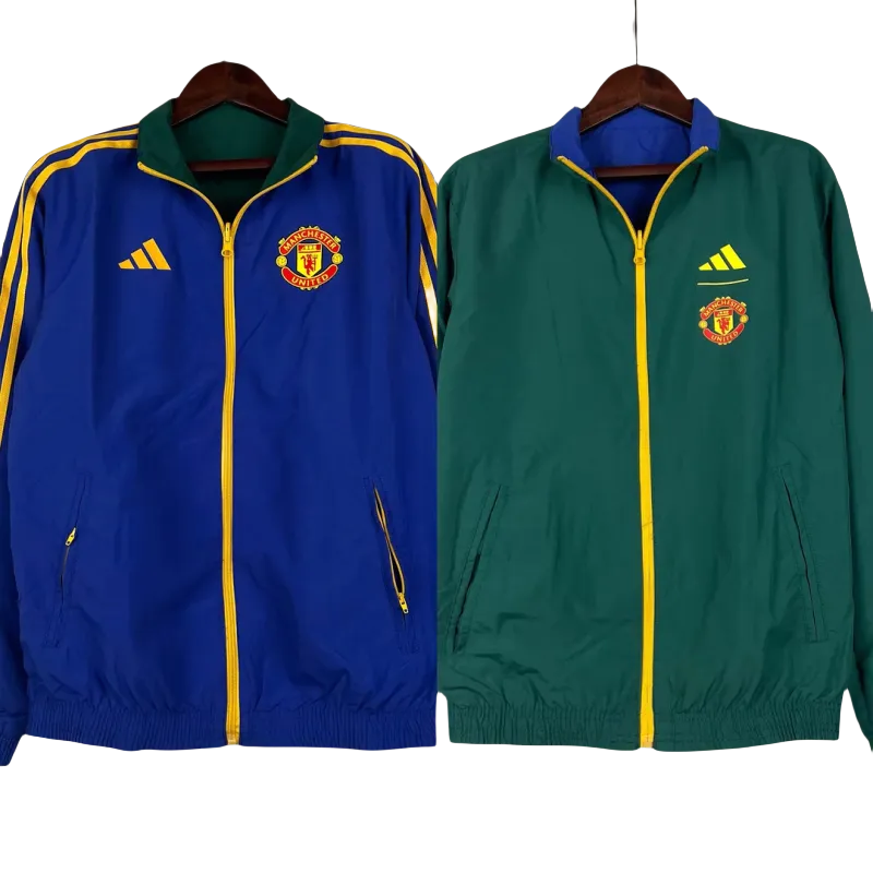 2023-2024 Manchester United Reversible Windbreaker（Blue-Green）Soccer Jersey 1:1 Thai Quality