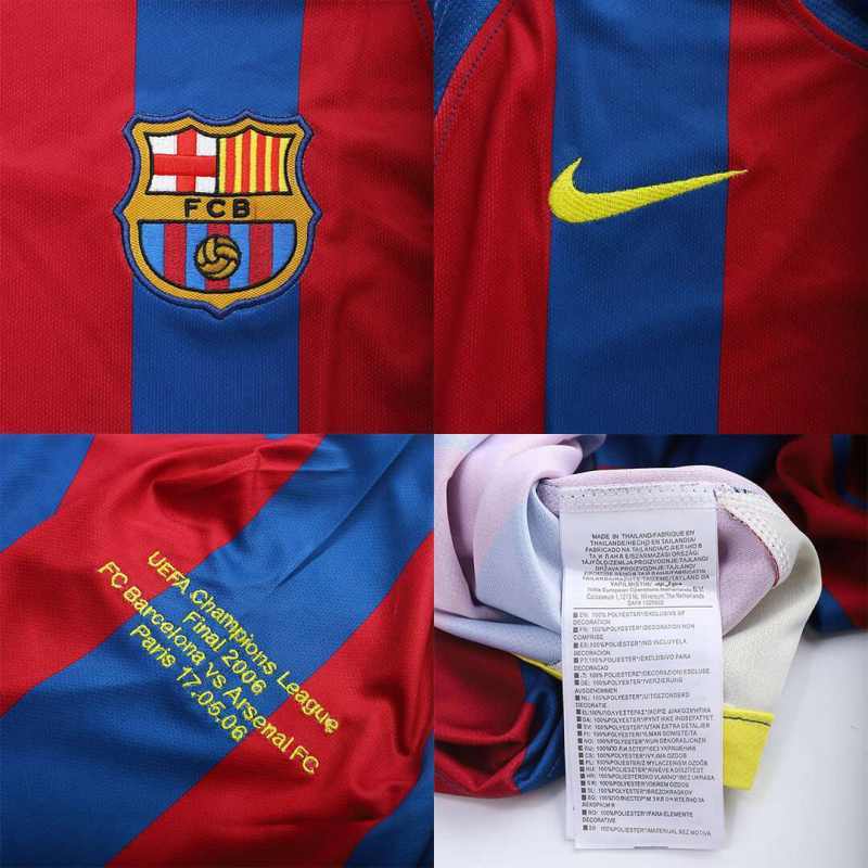 Barcelona Ronaldinho #10 UCL Final Retro Jersey Home 2005/06