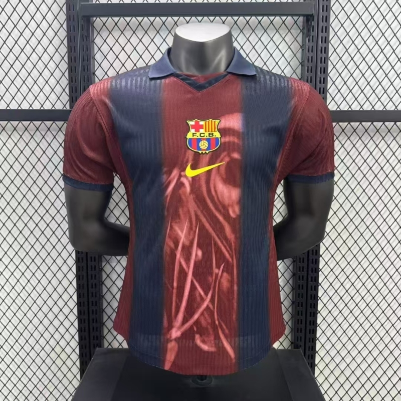 New 2025 Travis Scott Barcelona co-branded player version football shirt