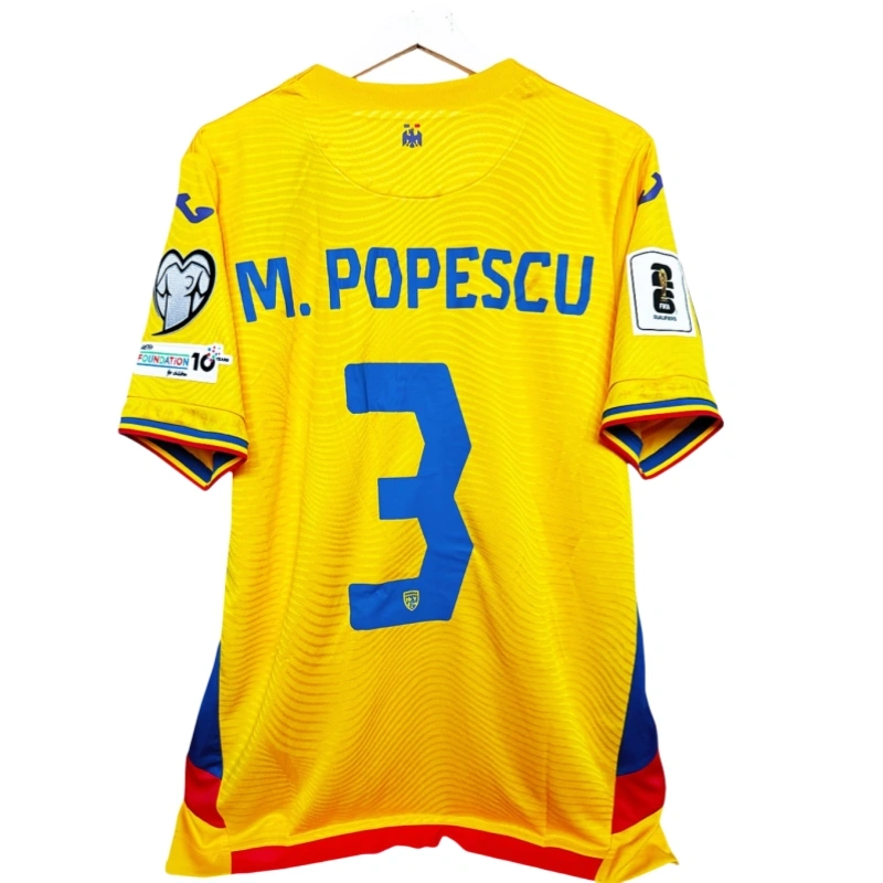 Romania's home football jersey for 2025-26 Player version