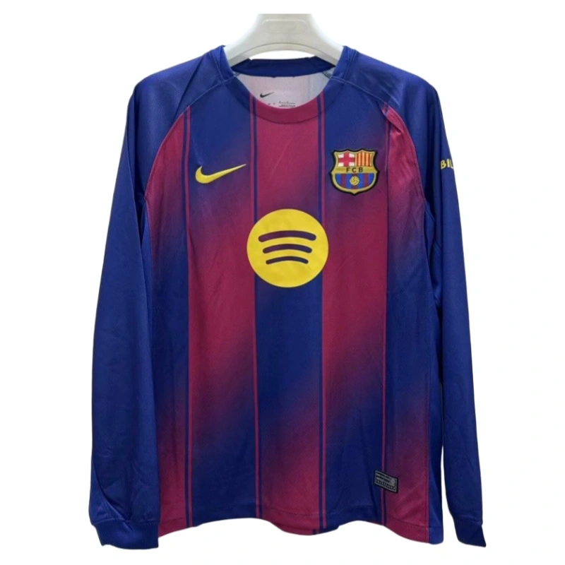 Barcelona Home Long Sleeve Soccer jerseys 2025-26 Fan Version