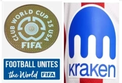 club world cup 25 usa badge & football unites the world (blue) badge & kraken sponsor（atletico madrid home）