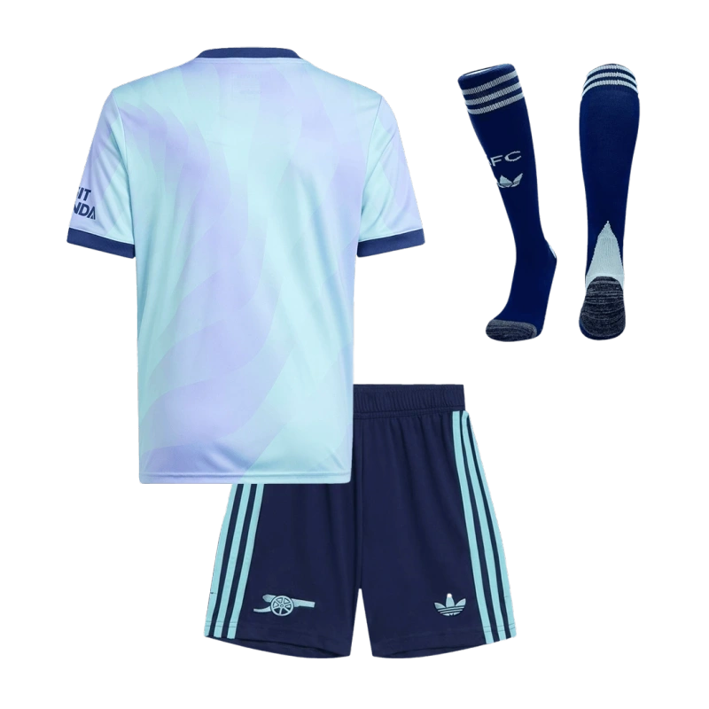 Kids Arsenal Custom Third Away Full Soccer Kits 2024-25--Blue