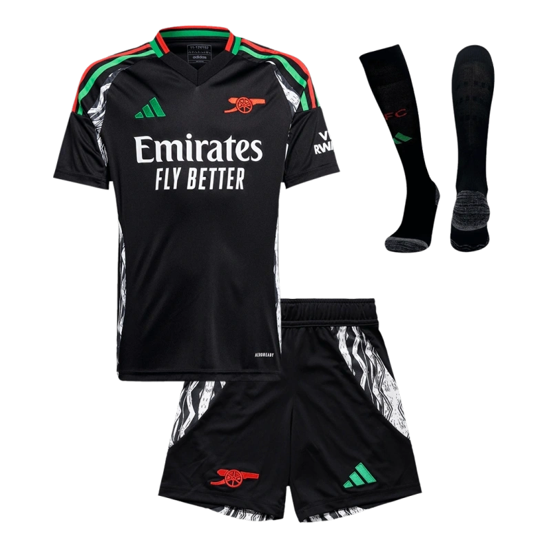 Kids Arsenal Custom Away Full Soccer Kits 2024-25--Black