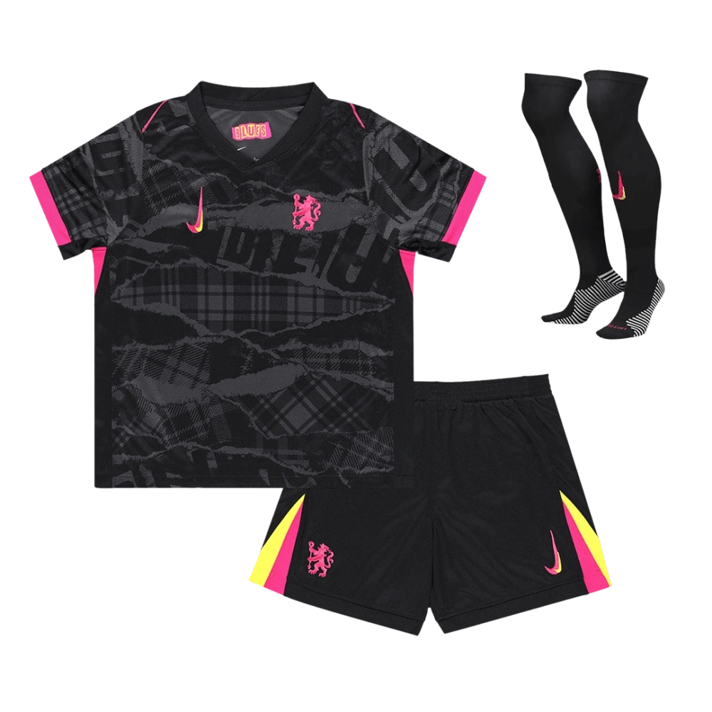 Kids Chelsea Custom Third Away Full Soccer Kits 2024-25
