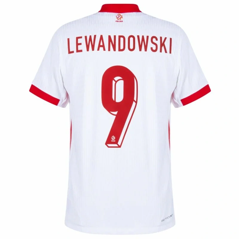 Poland Nation Home Lewandowski 9 Shirt Euro 2024-2025  Player version Size：S-2XL Non-Customize