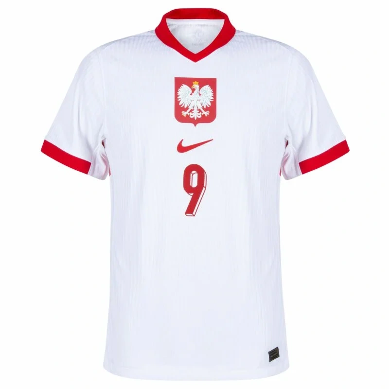 Poland Nation Home Lewandowski 9 Shirt Euro 2024-2025  Player version Size：S-2XL Non-Customize