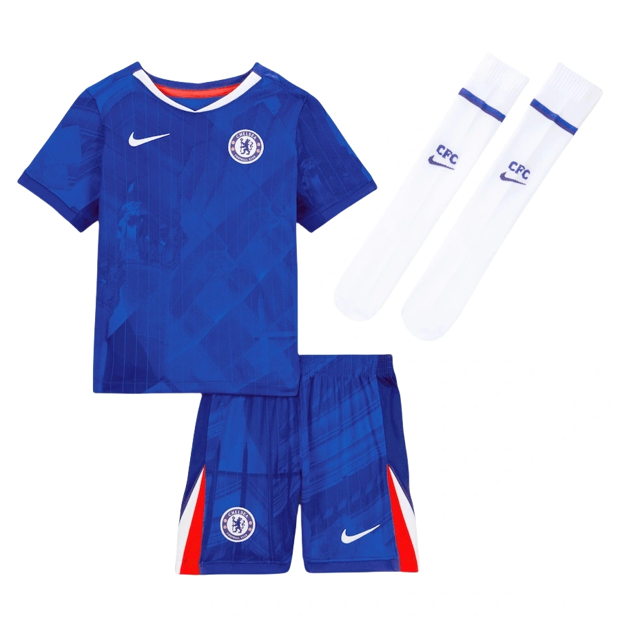 Kids Chelsea Home Delap 9 Soccer Kits 25-26 (Jersey+Shorts+Socks)