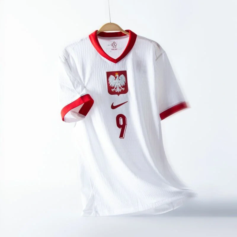 Poland Nation Home Lewandowski 9 Shirt Euro 2024-2025  Player version Size：S-2XL Non-Customize