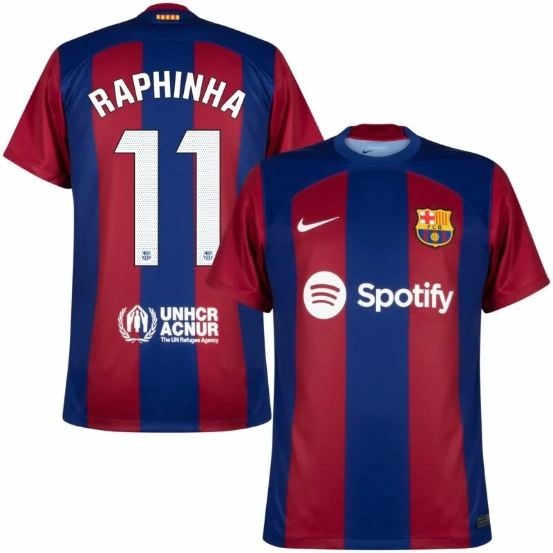 Barcelona Home Raphinha 11 Shirt 2023-2024 (La Liga) Size S-XXL Non-Customize