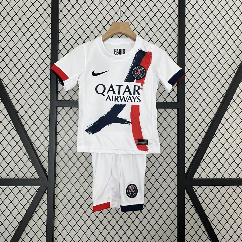 24-25 PSG Saint-Germain Away Soccer Kids Kit Jersey+Shorts