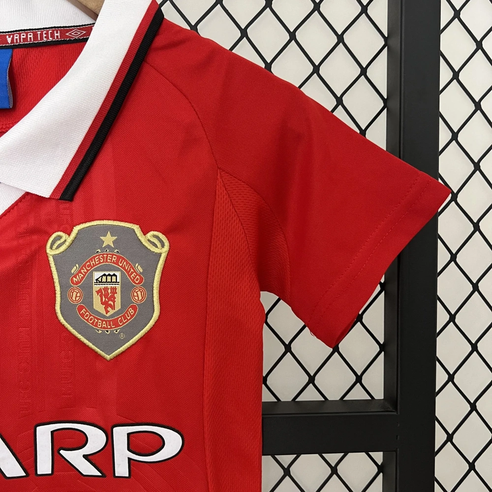 Manchester United 99-00 Home Retro Kid Kits Youth Apparels Jersey