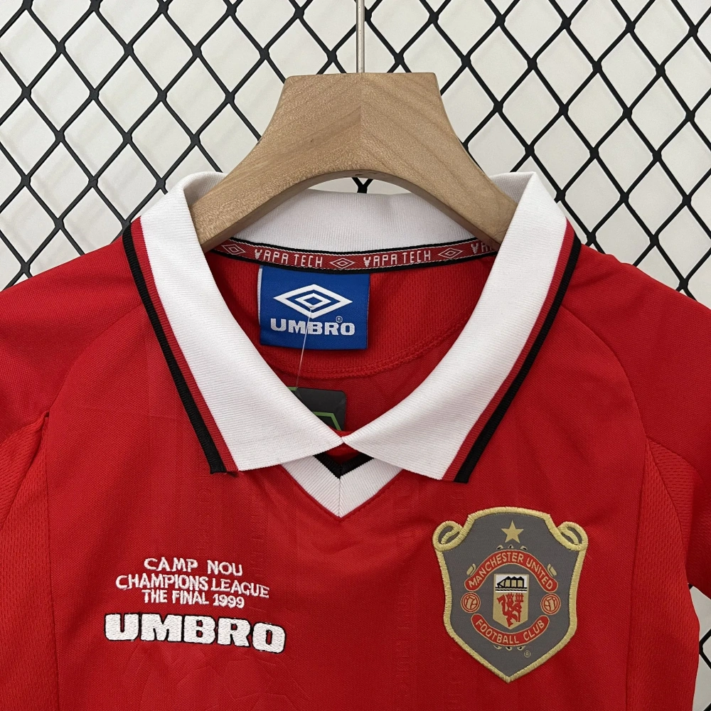 Manchester United 99-00 Home Retro Kid Kits Youth Apparels Jersey