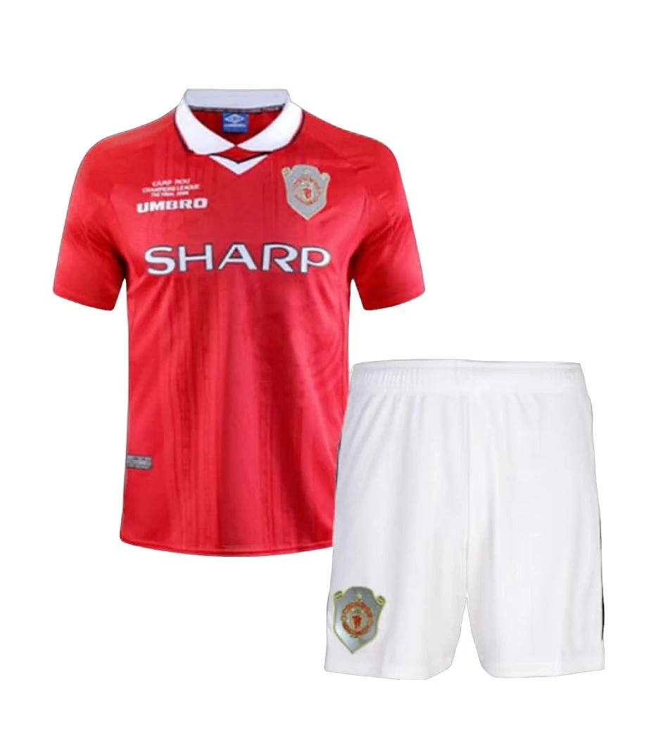 Manchester United 99-00 Home Retro Kid Kits Youth Apparels Jersey
