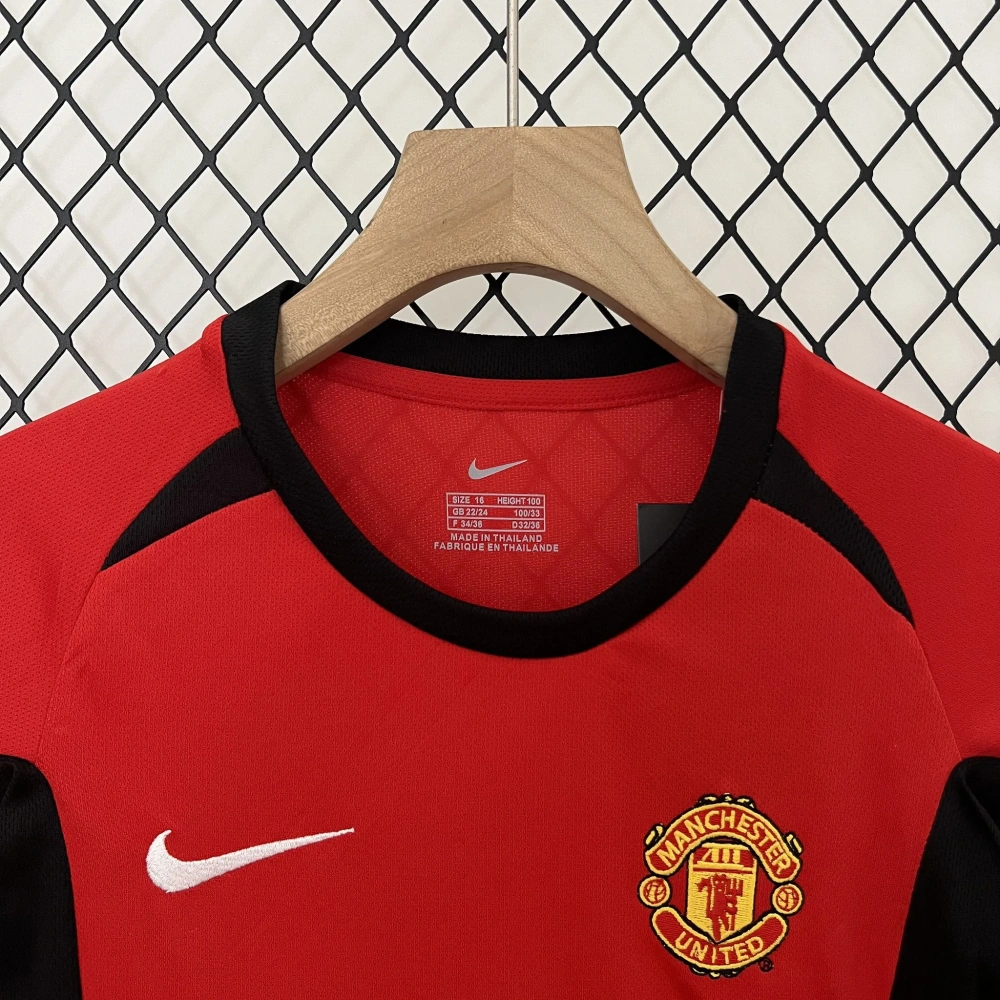 Manchester United 02-04 Home Retro Kid Kits Youth Apparels Jersey